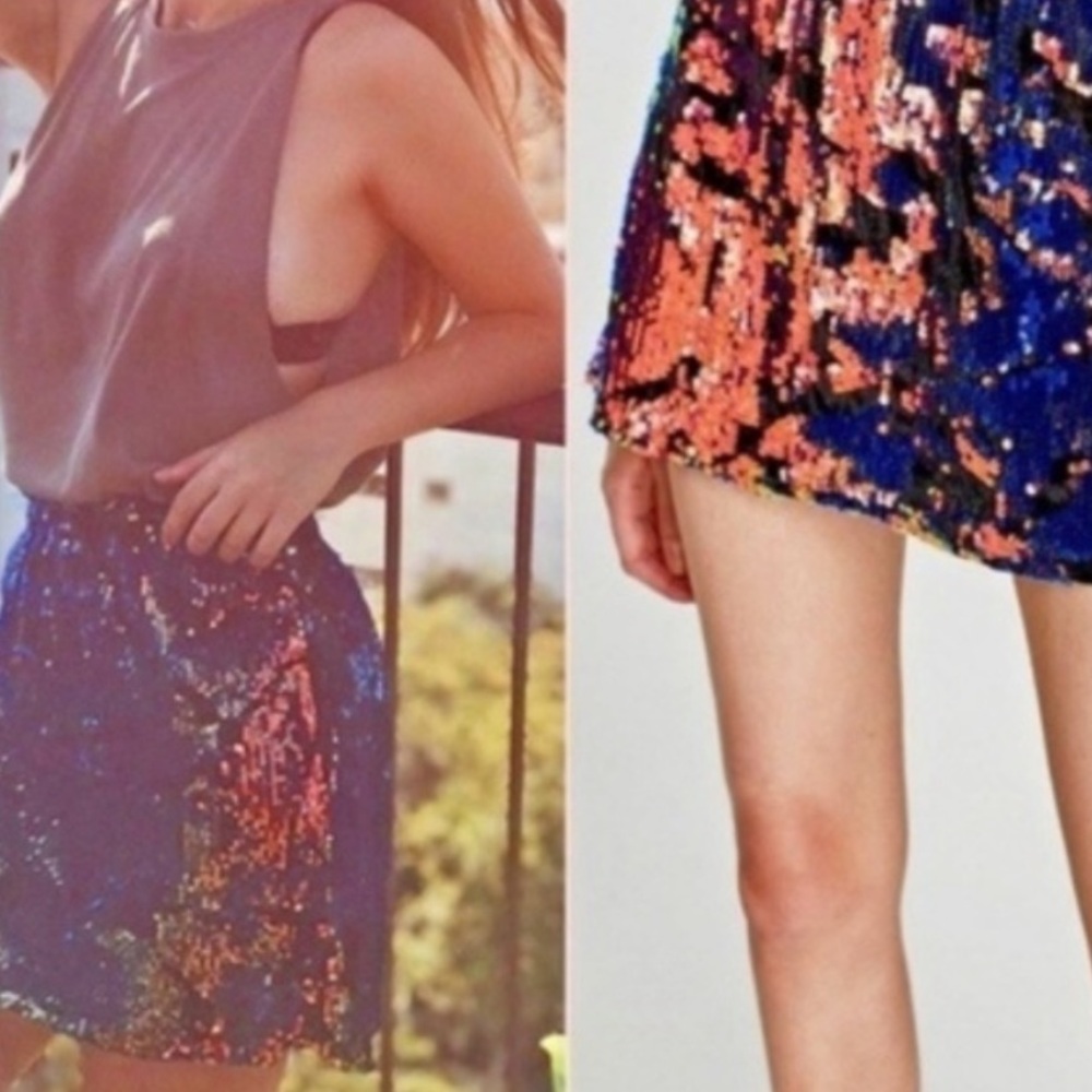 Zara Multicolor Sequin Mini Skirt - Picture 12 of 16